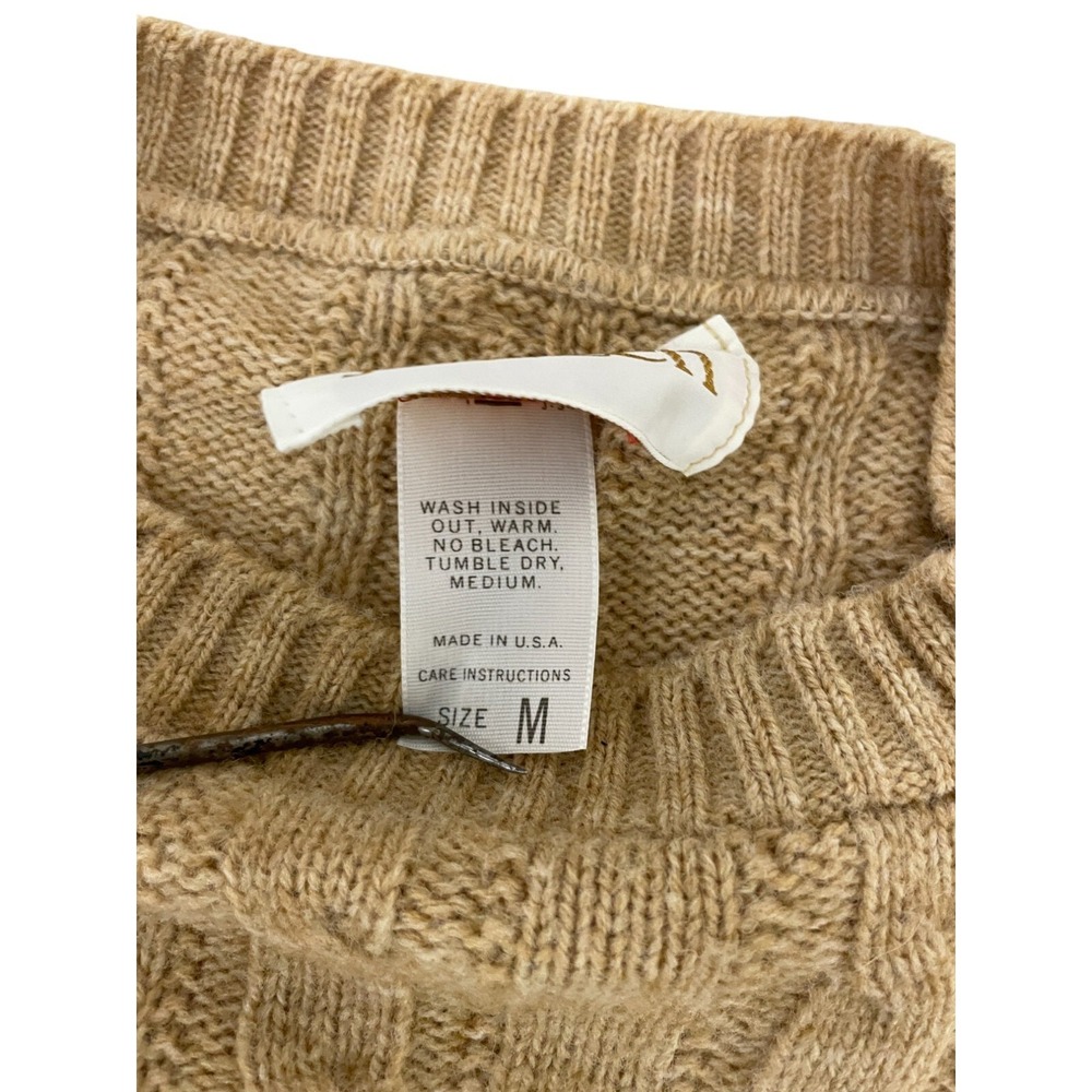 Jantzen Sweater Brown Mens Medium Pullover Cable Knit Square Neck Long Sleeve - Picture 4 of 8
